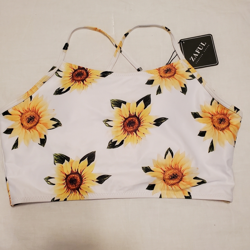 Zaful Sunflower Bathing Suite Top - Picture 1 of 6